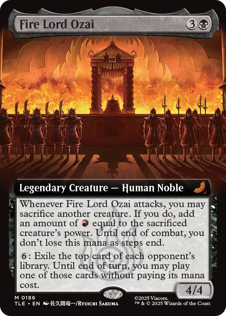 Image for Fire Lord Ozai (Extended Art) (Avatar: The Last Airbender: Eternal-Legal) (186) - Magic: The Gathering