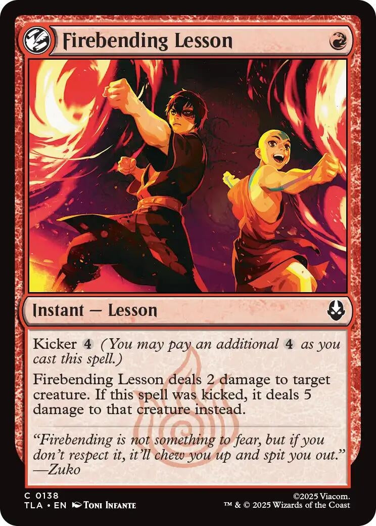 Image for Firebending Lesson (Avatar: The Last Airbender) (138) - Magic: The Gathering
