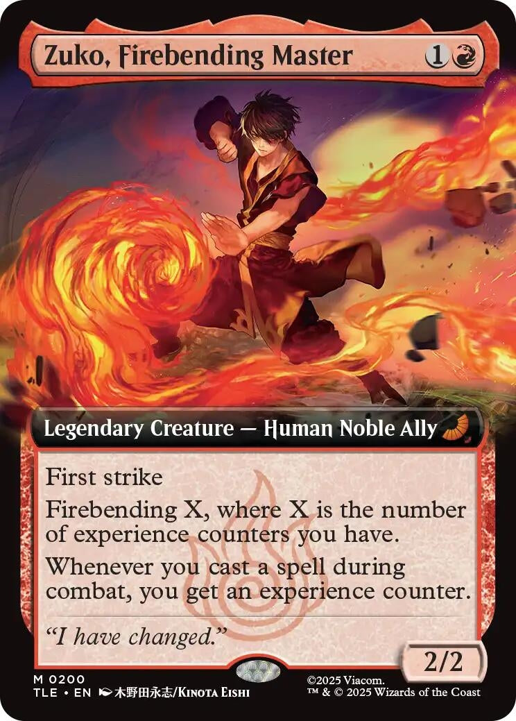 Image for Zuko, Firebending Master (Extended Art) (Avatar: The Last Airbender: Eternal-Legal) (200) - Magic: The Gathering