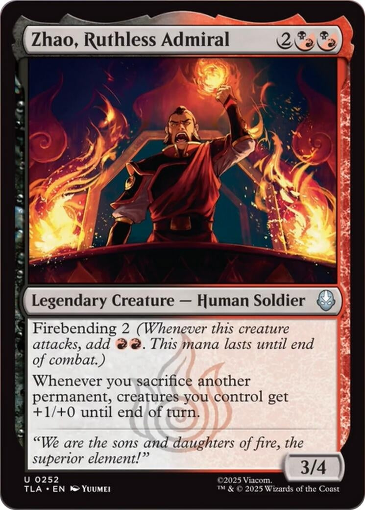 Image for Zhao, Ruthless Admiral (Avatar: The Last Airbender) (252) - Magic: The Gathering
