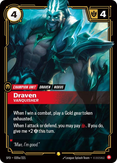 Draven - Vanquisher (Alternate Art) (Spiritforged) (020a/221)