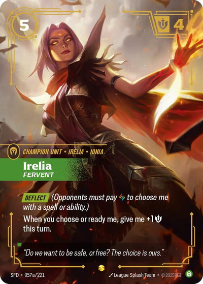 Irelia - Fervent (Alternate Art) (Spiritforged) (057a/221)