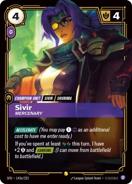 Image for Sivir - Mercenary (Alternate Art) (Spiritforged) (143a/221) - Riftbound: League of Legends Trading Card Game