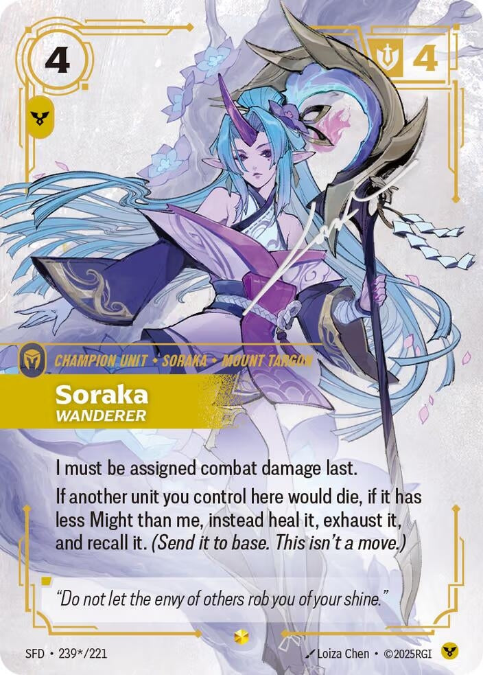 Image for Soraka - Wanderer (Signature) (Spiritforged) (239*/221) - Riftbound: League of Legends Trading Card Game
