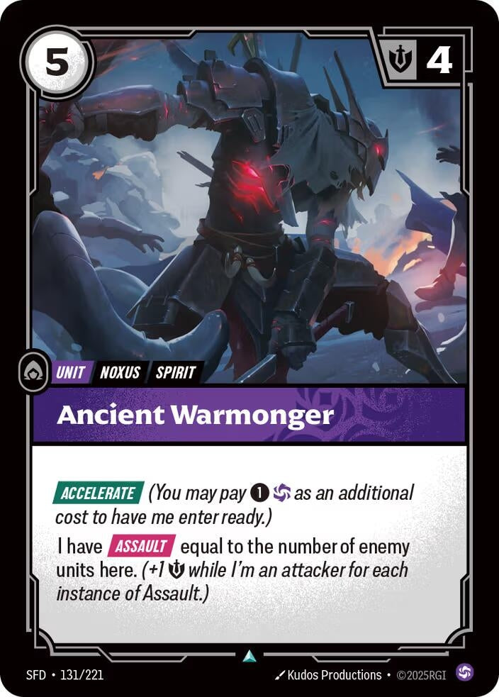 Image for Ancient Warmonger (Spiritforged) (131/221) - Riftbound: League of Legends Trading Card Game