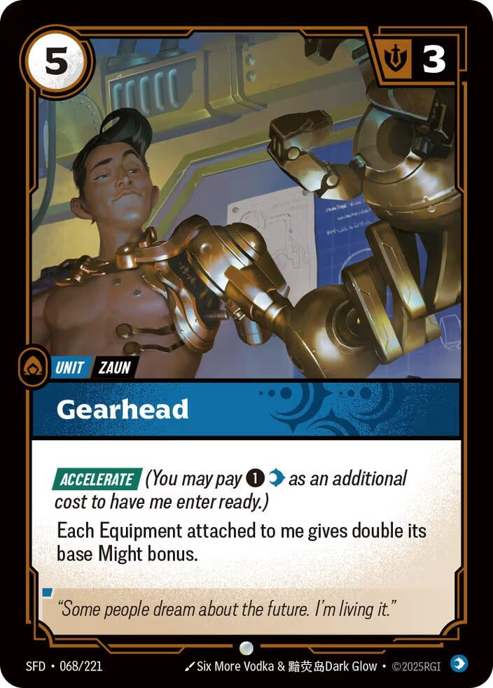 Image for Gearhead (Spiritforged) (068/221) - Riftbound: League of Legends Trading Card Game