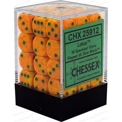 SPECKLED 36D6 LOTUS 12MM DICE SET