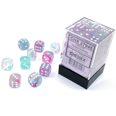 NEBULA 36D6 SPRING/WHITE LUMINARY 12MM DICE SET