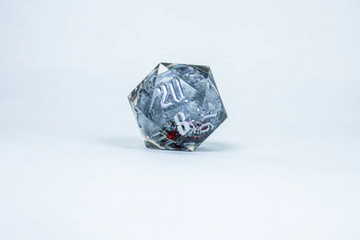 Christmas Silver Snow Globe D20 22mm with Ornament Ball