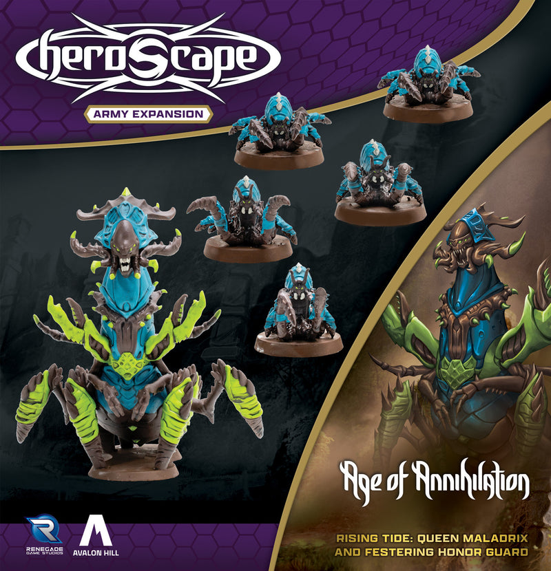 Heroscape: Rising Tide – Queen Maladrix and Festering Honor Guard Army Expansion