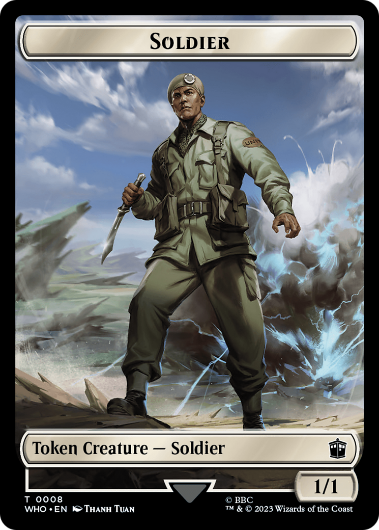 Soldier // Dinosaur Double-Sided Token (8 // 20) (WHO)