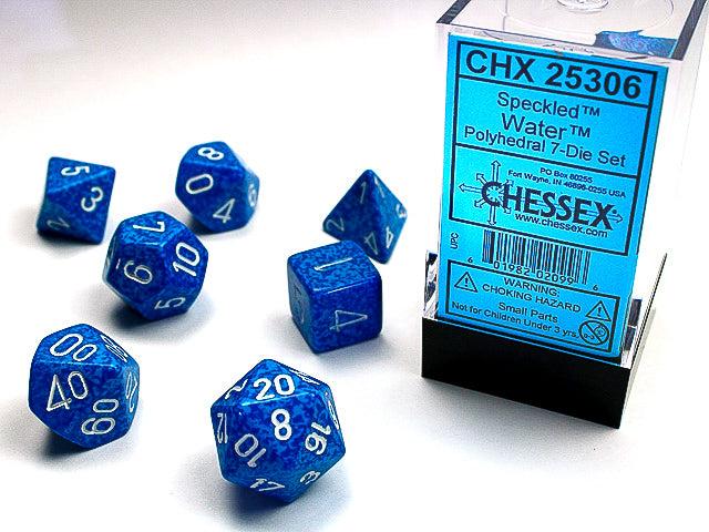 SPECKLED 7-DIE SET WATER DICE SET