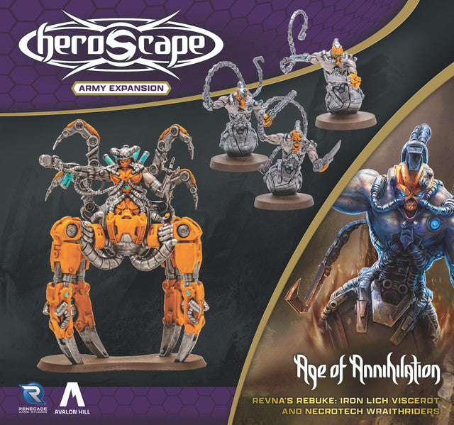 Heroscape:  REVNA'S REBUKE - IRON LICH VISCEROT AND NECROTECH WRAITHRIDERS ARMY EXPANSION