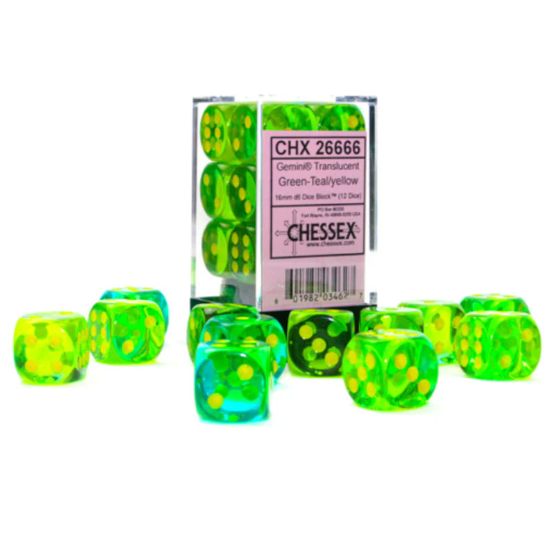 CHESSEX: D6 Gemini™ DICE SETS - 16mm