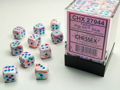 FESTIVE 36D6 POP-ART/BLUE 12MM DICE SET