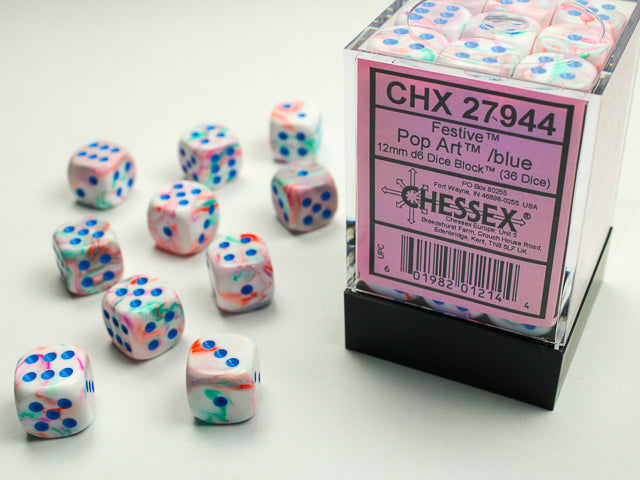 FESTIVE 36D6 POP-ART/BLUE 12MM DICE SET