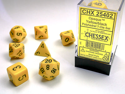 OPAQUE 7-DIE SET YELLOW/BLACK DICE SET