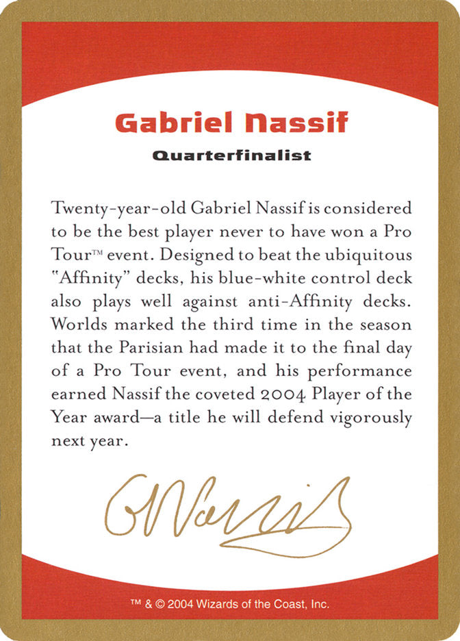 Gabriel Nassif Bio [World Championship Decks 2004]