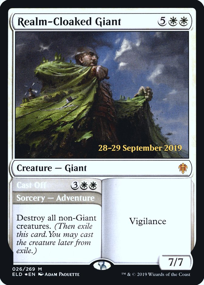 Realm-Cloaked Giant // Cast Off [Throne of Eldraine Prerelease Promos]