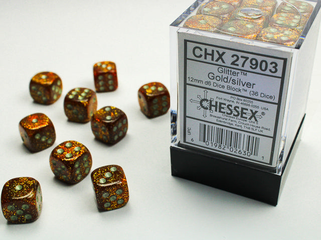 Chessex: D6  Glitter Dice sets - 12mm