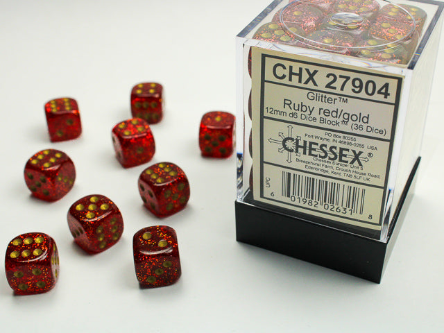 Chessex: D6  Glitter Dice sets - 12mm