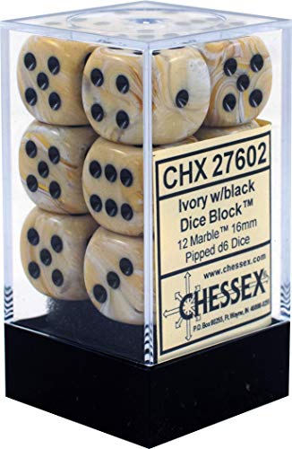 Chessex: D6 Marble™ Dice sets- 16mm