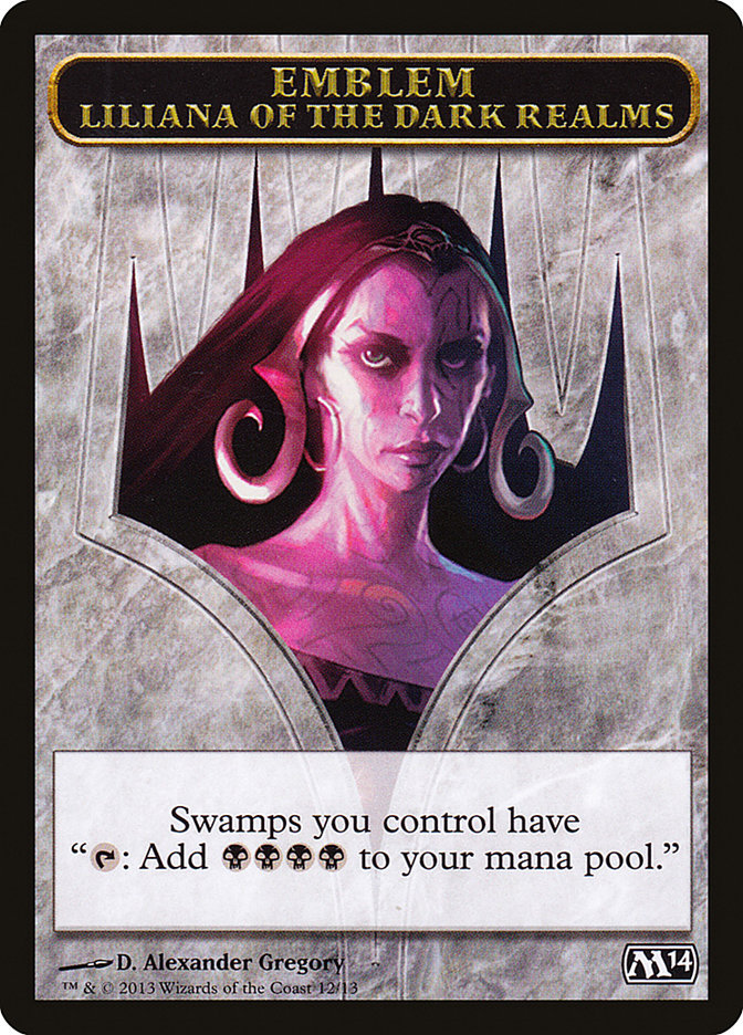Liliana of the Dark Realms Emblem [Magic 2014 Tokens]