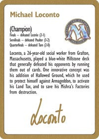 1996 Michael Loconto Biography Card (WCD)