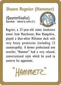 1996 Shawn "Hammer" Regnier Biography Card (WCD)